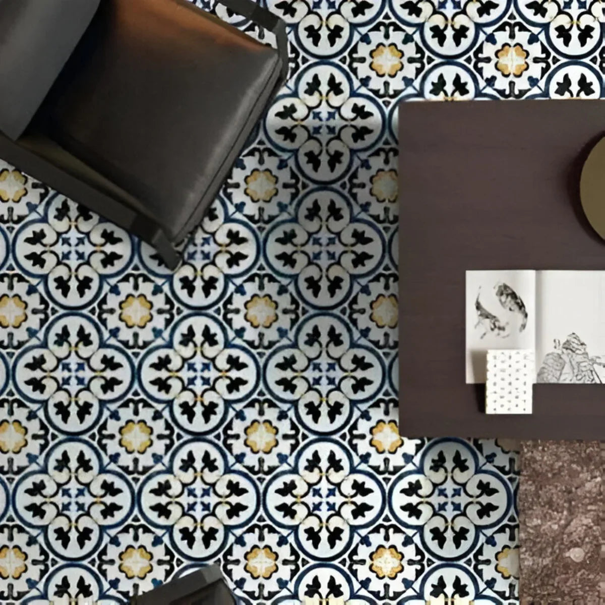 Azure Flower Moroccan Ceramic Tile