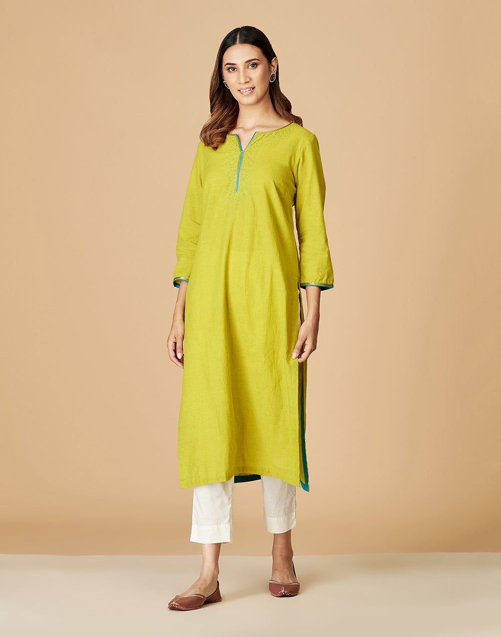 All Color Cotton Embroidered Long Kurta