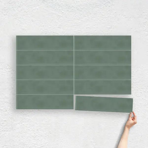 JADE GREEN 75X300 WAVE SUBWAY TILE - Tiles Mate